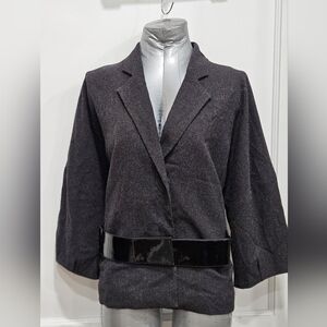 Sale!!!Apostrophe XL Charcoal Gray Blazer W. Glossy Belt